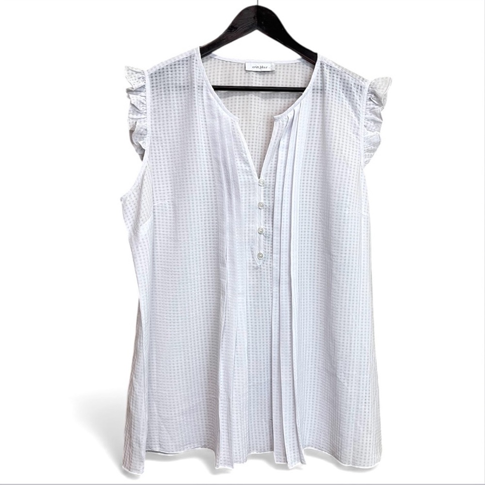 Erin Blair Sleeveless Ruffle Trim Blouse